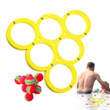 28.7 x 31.8 x 1 cm, water sports, floating pool game, throwing game for swimming pool, EVA, pool tossing game, with 10 balls for kids and adults.