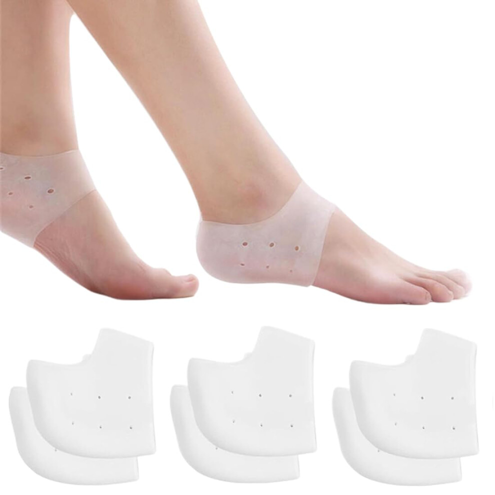 Pack of 6 Silicone Heel Pads for Shoes Soft Gel Breathable Heel Protection