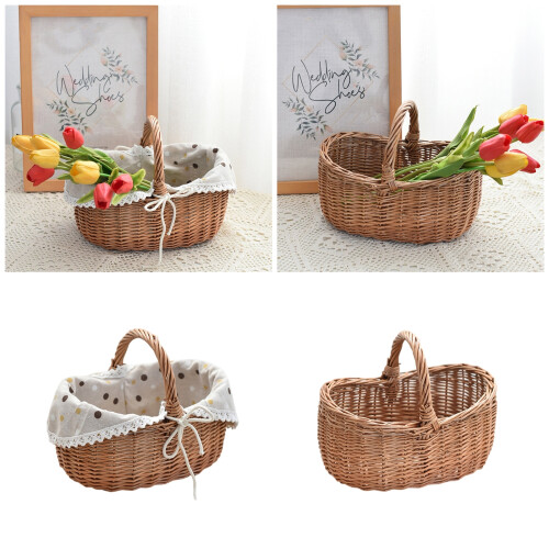 Convenient Fruit Storage Basket With Comfortable Handle-Lined 2