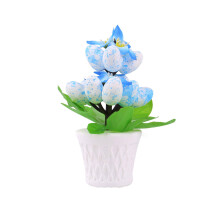 Oeufs de pâques, plante en pot, décoration de Festival,-Bleu