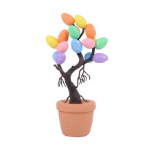 Oeufs de pâques, plante en pot,-Oeufs tachetés d'argent