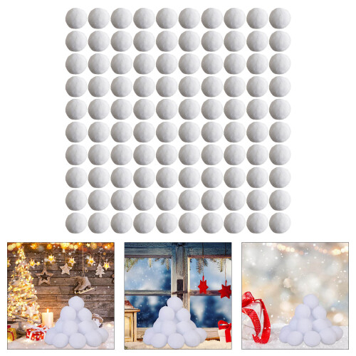 100 Stück imitierte Schneebälle, 6 cm, tragbare und sichere 1