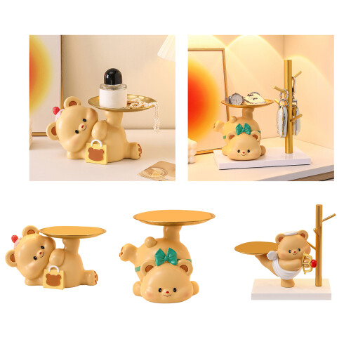 Small Object Tray Bear Key Tray Resin Decorative Tray for-1 2