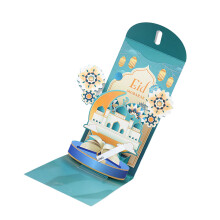 3D Redness Envelopes for Cultural Gift Elegant Eid Mubarak-Blue