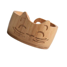 Bol de stockage de fil en forme de chat, support de fil,- Bambou