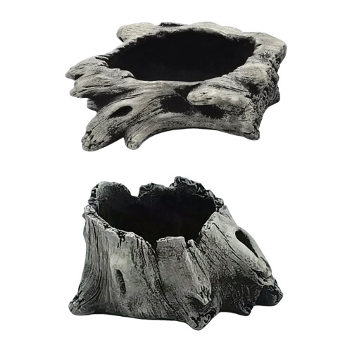 Artificial Driftwood Succulents Planter Rustics-Light Grey 1