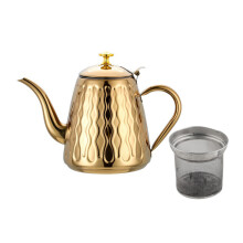 Large Teas Kettles Cold Kettle Juice Container Water-Gold 1.8L
