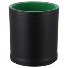Fashion Leather Dice Cup Handmade Dice Shaker Cup Quiet Shaker Cup Pub Dice Supply Black Leather Green