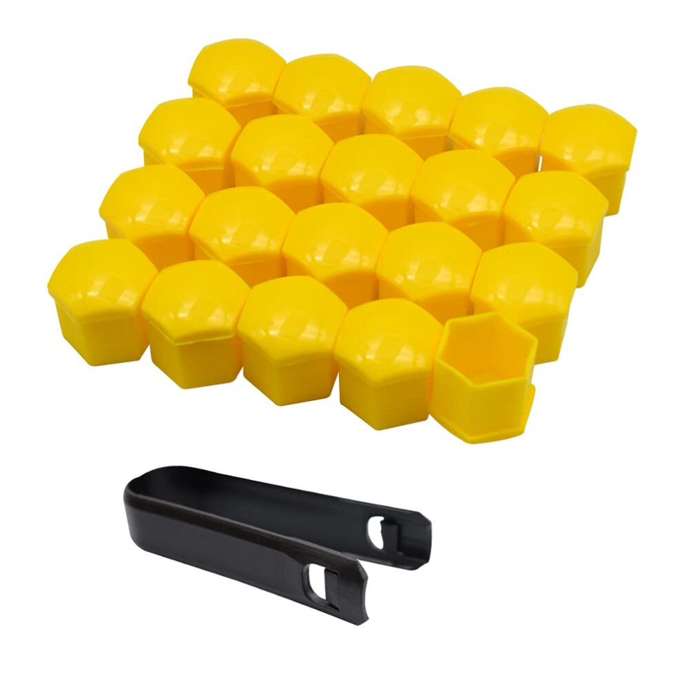 Wheel Nut Covers 20Pack Car Tyre Nut Caps 17Mm 19Mm 21Mm Auto Hub Screw Covers For Exterior Decoration Yellow 9426802296860