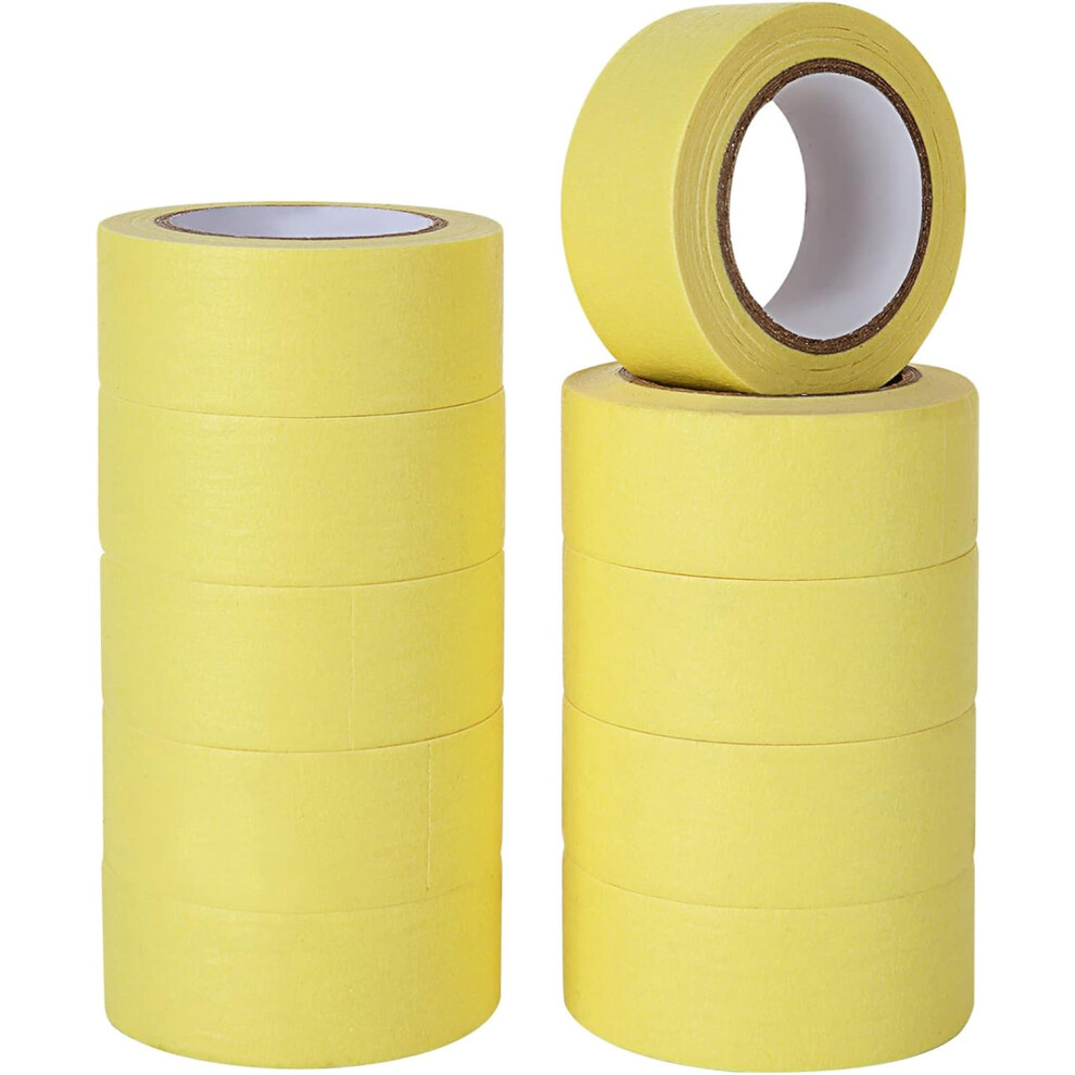 Painters Tape Bulk, Masking Tape No Residue Yellow 30Mm X 50M, Automotive Refinish Masking Flexible Easy Remove For Interior And Exterior Use, 5 Rolls 9453559653523