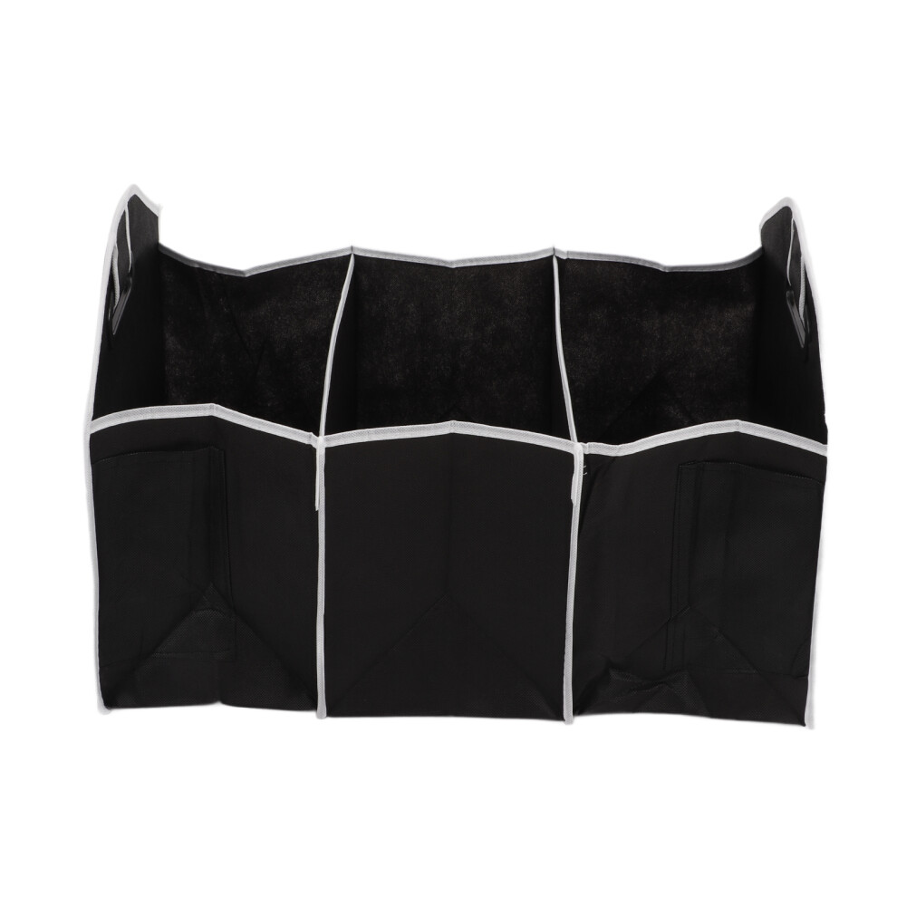 Foldable And Waterproof Trunk Organizer For Car Reinforced Handles Superior Durability Collapsible Multi Compartment 3 Compartment Design Universal 9190834839646
