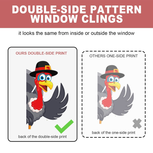 Charming Thanksgiving Window Stickers, Perfect For Creating An Inviting Fall Atmosphere, Double-Sided Window Art Suitable For Various Smooth Surfaces 2