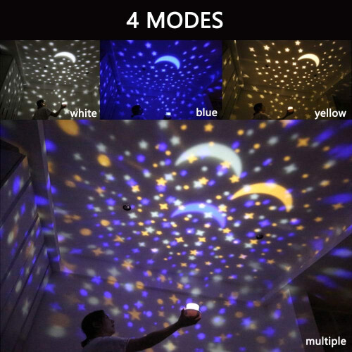 Φωτιστικό νυκτός Starry Sky, περιστροφή 360 μοιρών, ονειρικές λειτουργίες χρώματος, 1