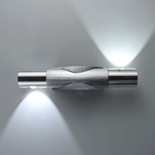 Luminária de parede dupla LED ecológica, à prova d'água, para decoração externa. Luz suave cria um ambiente aconchegante. Corpo em alumínio.