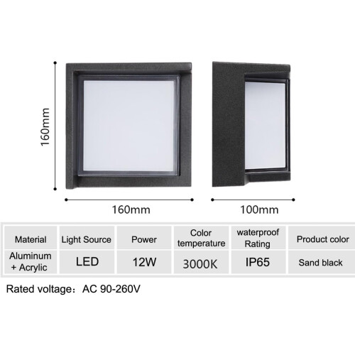 Πολυτελής εξωτερική απλίκα LED, ζεστό λευκό φως, υψηλής ποιότητας σώμα λαμπτήρα 1