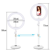 Anello luminoso professionale da 10 pollici per selfie, altezza personalizzabile e modalità di illuminazione regolabili, illuminazione più morbida,