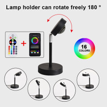 Sunset Lamp with Remote Control, Projection of Sunset Dimmable LED Atmosphere Lamp for Bedroom Living Room Decor, RGB Multiple 16 Colors Wireless