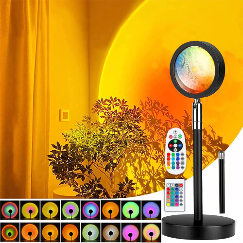 Λάμπα προβολέα LED Rainbow Sunset, ρυθμιζόμενη φωτεινότητα και λειτουργίες αλλαγής εφέ