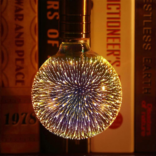 (As show, One size) 3D Firework LED Bulb LED Light Bulbs 3D Firework Effect 4W E27 Firework LED Lamp Vintage C-2737