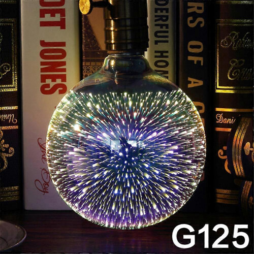 (As show, One size) 3D Firework LED Bulb LED Light Bulbs 3D Firework Effect 4W E27 Firework LED Lamp Vintage C-2737 2