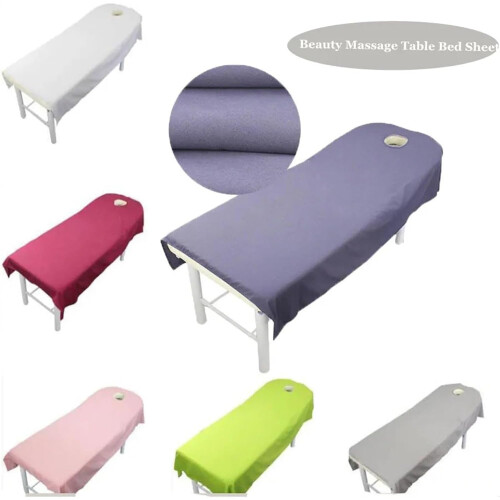 Massage table cover Solid color polyester for beauty salons (Pink, 120x190cm NO Hole) 2