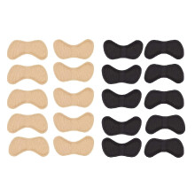 10 Pairs Heel Support, Heel Pads, Heel Insoles, Scratch Resistant and Comfortable Heel Pads (5 Pairs Black and 5 Pairs Beige)