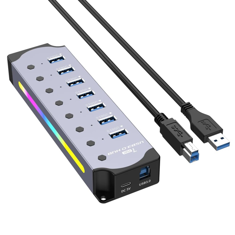 Multifunction Rgb Usb 3.0 Hub 5Gbps Fast Transmission Bc 1.2 Charging Protocol Computer Expansion Dock 9365049887397