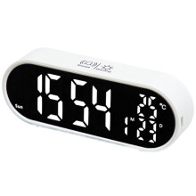 LED Screen Clock Showing Time Temperature-White white light