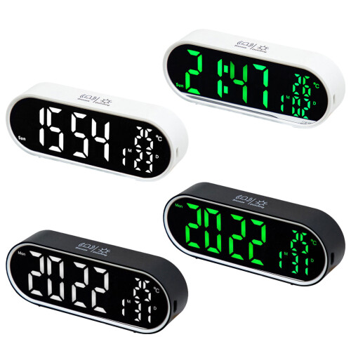 Modern Electronic Clock With Rechargeable-Black green  light 1