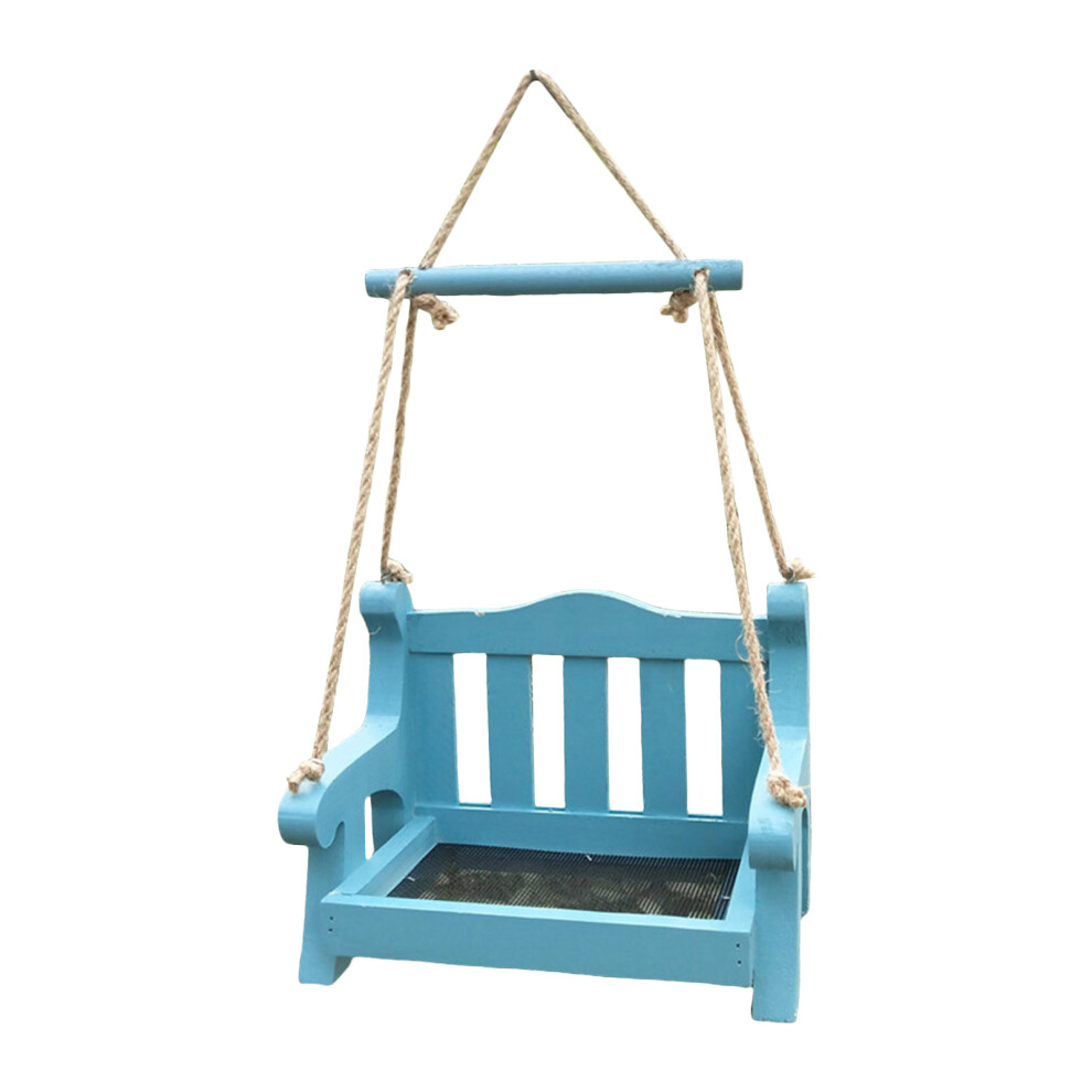 Automatic Hanging Pet Feeders Bird Useful Swing Chair-Blue