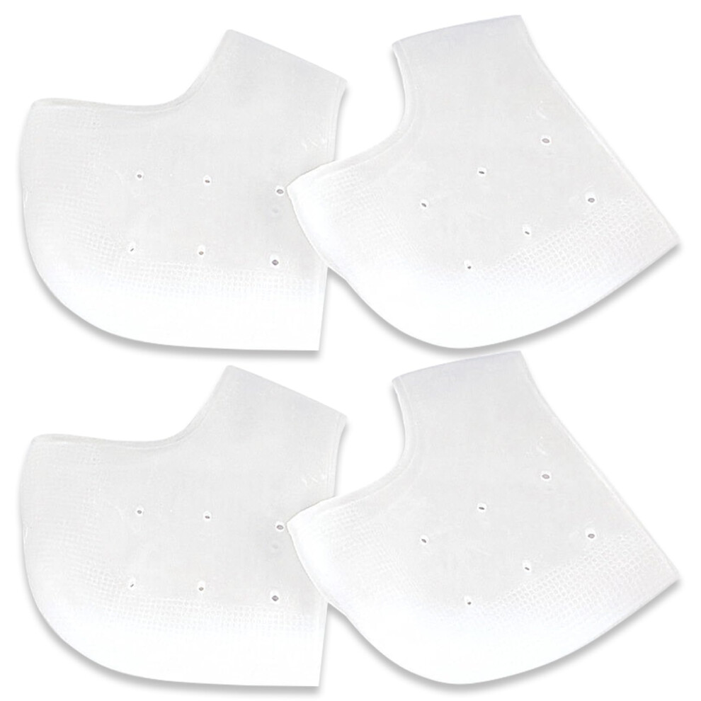 4Pack Silicone Heel Protectors, Heel Cushions, Sock Heel Pads, Gel Pads for Boots, Cracked Heel Protection