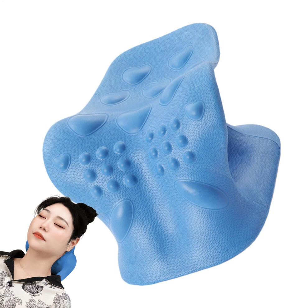 Blue Neck And Shoulder Massager Stretcher Cervical Spine Massager Stretcher Pillow For Drivers Men And Women