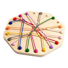 Challenging Wooden Puzzle Rope Toy for Kids and Family to Enhance Logical Thinking and Social Interaction Octagonal