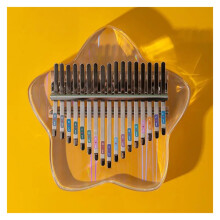 Transparent Acrylic Kalimba for Beginners, Round Thumb Piano, Music Keyboard, 17Key Finger Piano (17 Keys)