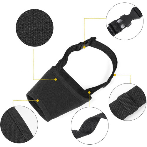 Dog Muzzle AntiBiting Barking Chewing, Comfortable Fabric, Adjustable Strap, Size SXL, Compatible With Various Breeds 1