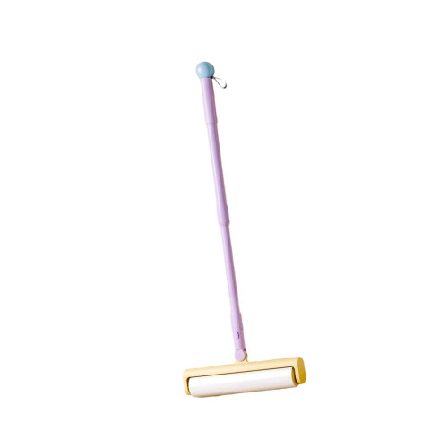 Retractable Sticky Lints Roller Cleaner Long Handle-Purple