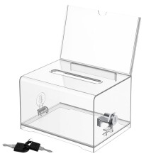 Portable suggestion box with lock, minimalist donation box for suggestions