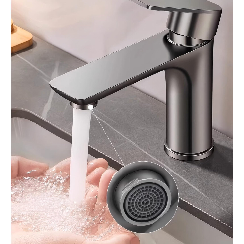 Stainless Steel Wash Basin Faucet Cold And Hot Water, 2Piece 80Cm Explosionproof Hoses, Corrosionresistant Gray 9412369125576