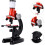 1 Microscope Scientific Microscope Biological Experimental Microscope Biological Observation Instrument Early Education Red 2