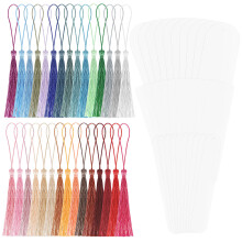 30Sets Acryl Lesezeichen Set Bunt Mit Quasten Für DIY Bastelspaß