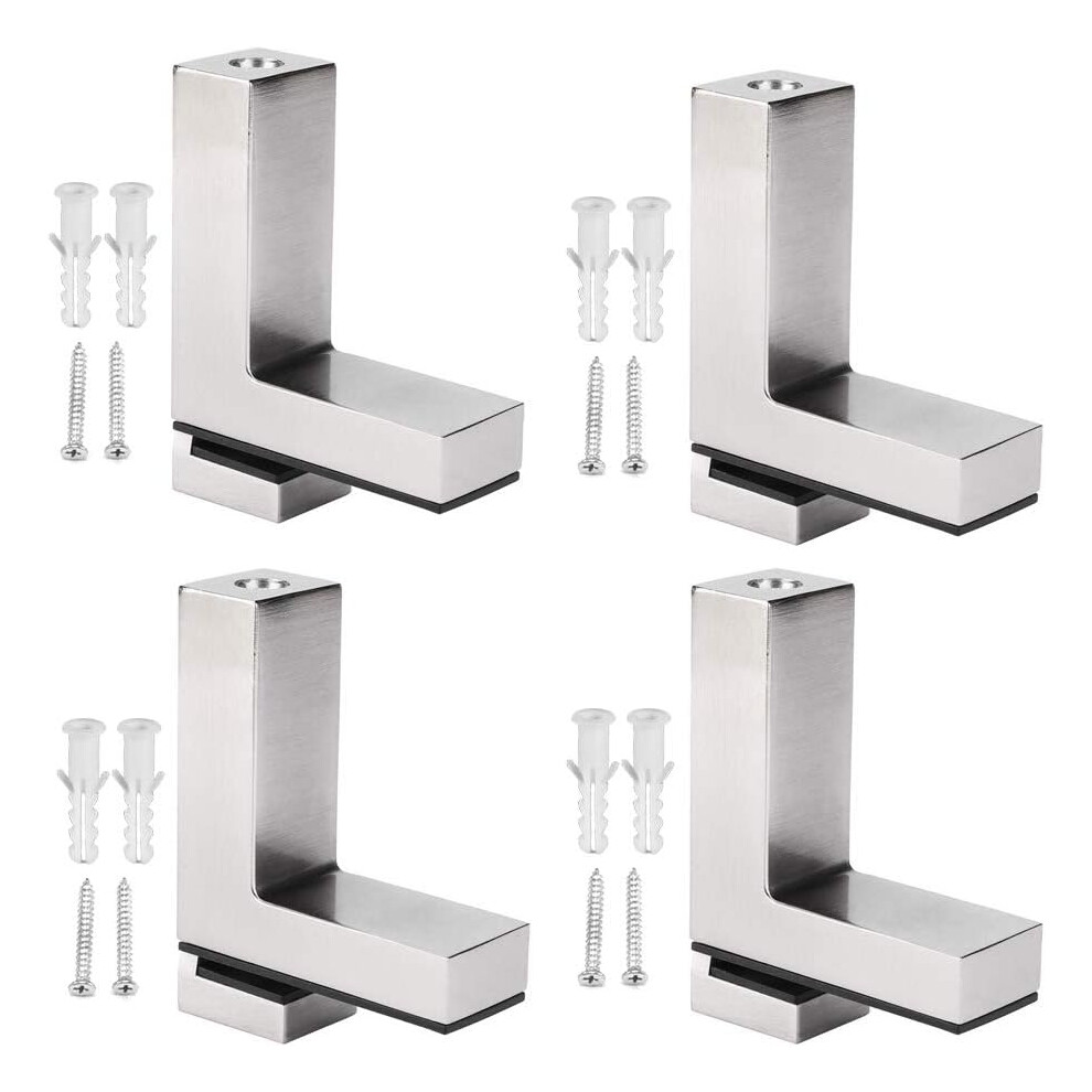 Easy Installation Wall Mount Shelf Bracket, Zinc Alloy Construction For Wooden Or Glass Shelves, Decorative Design, Corrosion Resistant, Black Plastic 9148971612356