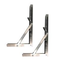 Stainless Steel Folding Brackets Heavy Duty Shelf Brackets With Sturdy Screws Space Saving Wall Mounted Support For Tables Workbenches Garage Kitchen