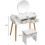 Elegant Vanity Set With LED Mirror Makeup Dressing Table Three-color Light LED Makeup Mirror Ample Storage Space For Cosmetics 7