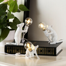 Resin Mouse Lamp, Elegant Design Table Lights With USB Charging For Indoor Use, Creative Desk Lamps And Bedside Gift For Various Spaces Including