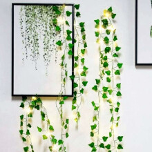Lifelike Ivy Vine For Refreshing Room Style, Artificial Vines With Lights, Flexible Artificial Ivy Suitable For Indoor And Outdoor Decoration