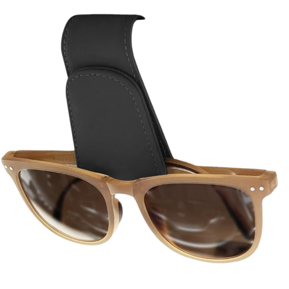 Magnetic Car Glasses Holder, Universal Vehicle Sunglasses Hanger With Strong Magnet And Leather Cover, Eyeglass Holder For Car Sun Visor, Stable And S 9148971021639