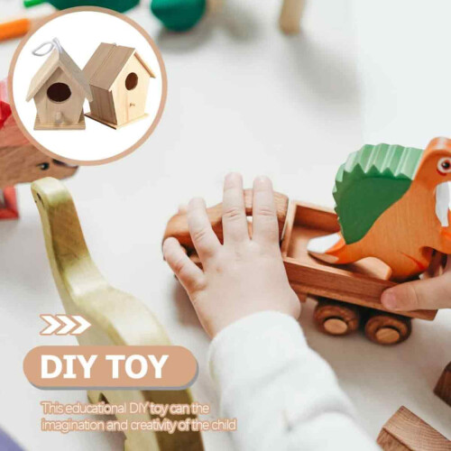 Ξύλινο κιτ σπιτιών πουλιών DIY για παιδιά και ενήλικες, DIY πίνακες ζωγραφικής, 2