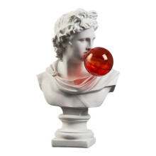 Blowing Bubble Greek Bust Statue Figurine Funny Greek Head-L A
