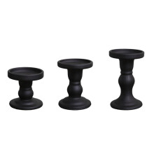 Clear Quality Glass Candlestick,Roman Styles Candle-Matte Black