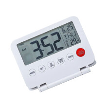 Electronic Desk Clock with Temperature Display and Date-White